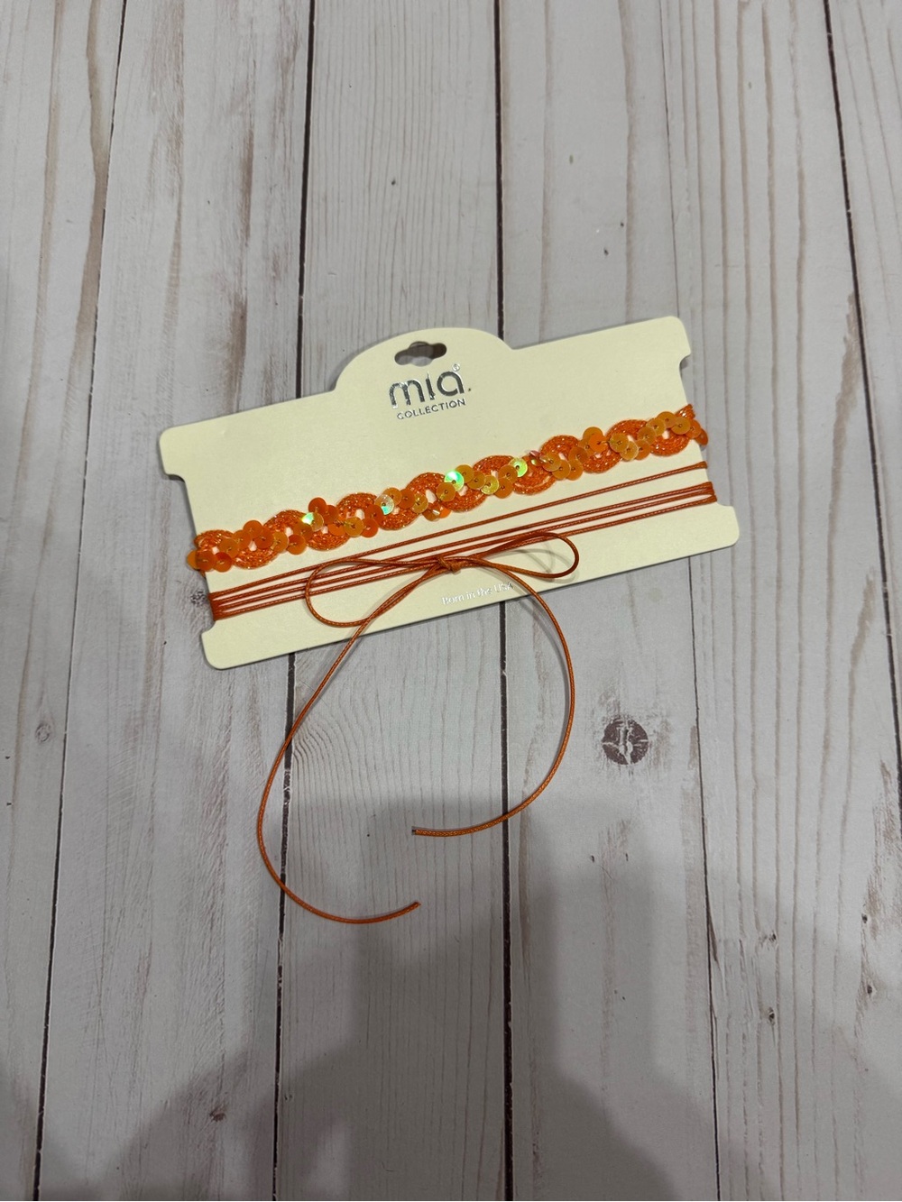 MIA Orange Sequin & Cord Wrap Hair Accessory